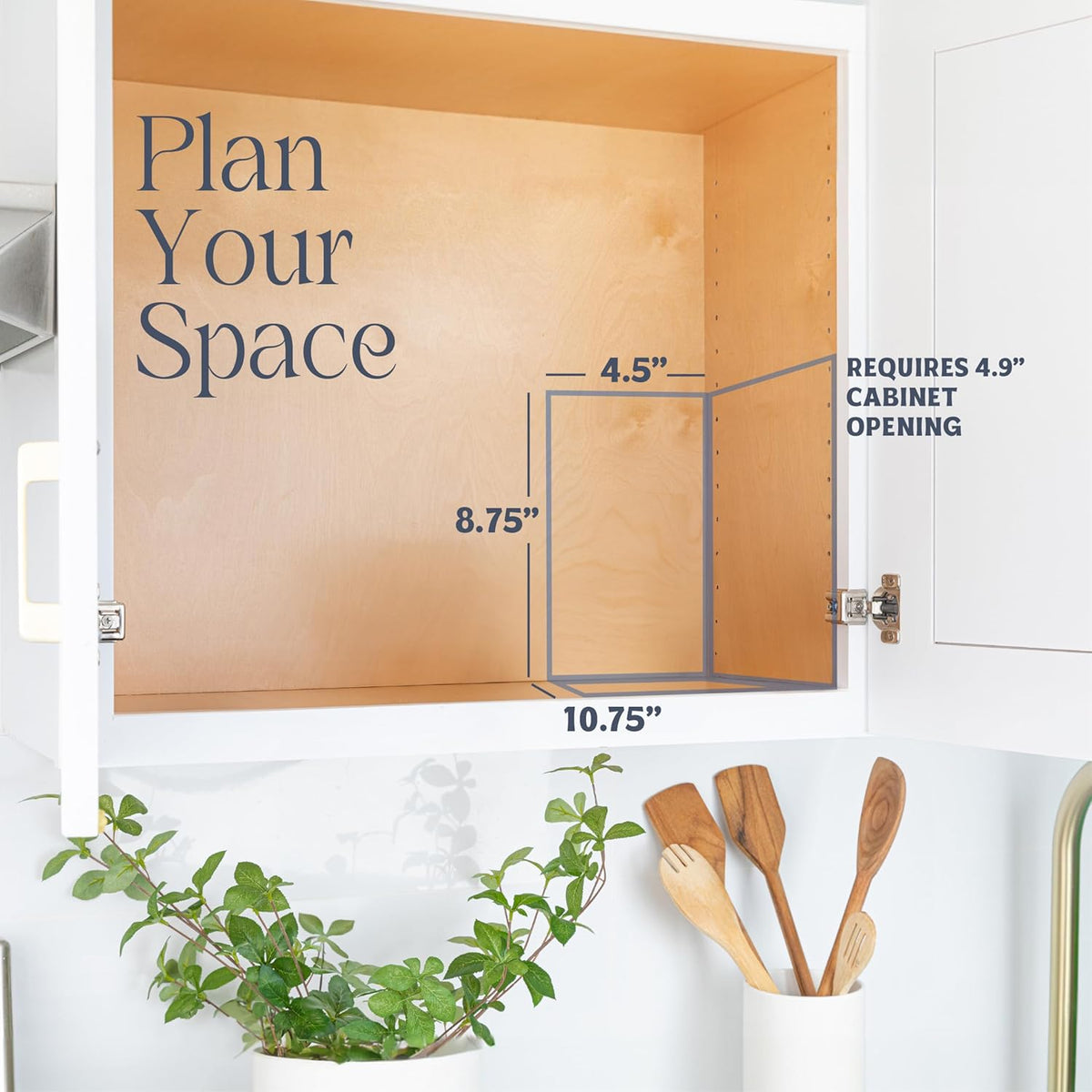 Pull Out Spice Rack for Cabinet, Spice Organizer 4-1/2"W X10-3/8"D X8-7/8"H