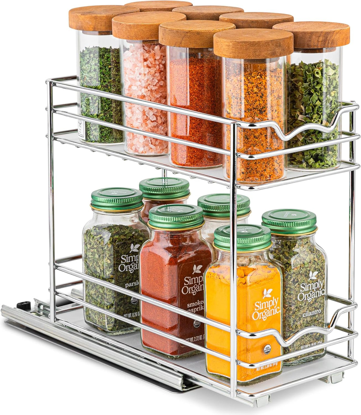 Pull Out Spice Rack for Cabinet, Spice Organizer 4-1/2"W X10-3/8"D X8-7/8"H