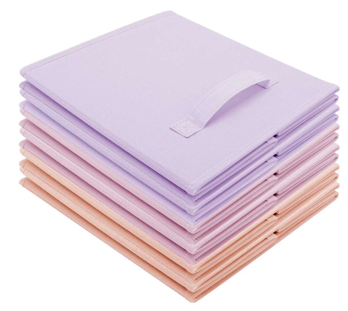 11" Storage Cube Bins (6-Pack) for Kid'S Nursery, Playroom, Home Organization - Pink, Orange, Purple