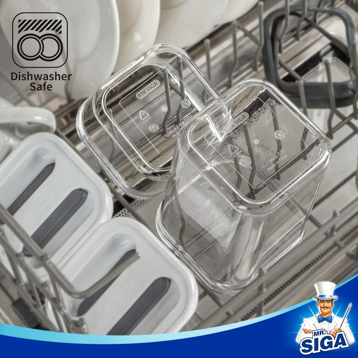 6 Piece Airtight Food Storage Container Set for Pantry Organization
